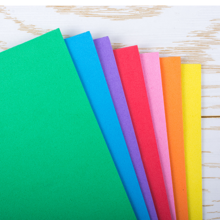 Picture of stack of color paper as example of what to use to thank you letters.