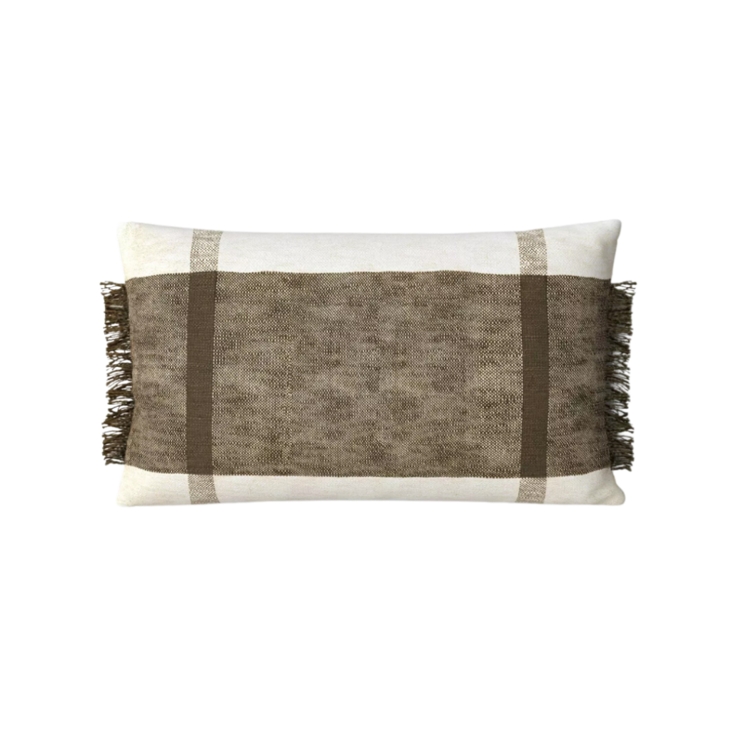 Oversized Textured Woven Cotton Striped Lumbar Throw Pillow - Threshold™. Link included for purchase.