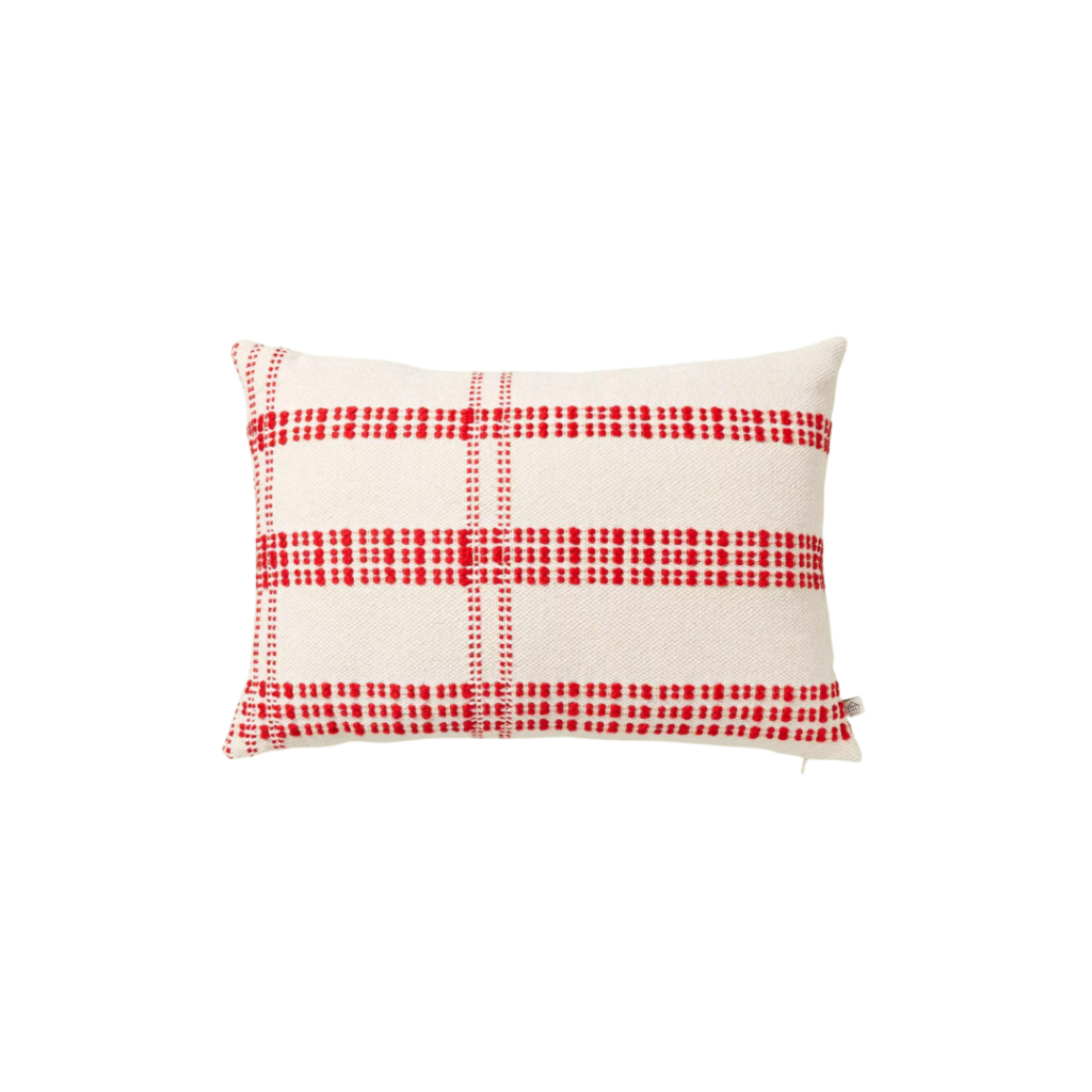 Open Texture Plaid Lumbar Christmas Throw Pillow Red/Cream - Hearth & Hand™ with Magnolia. Link included for purchase.