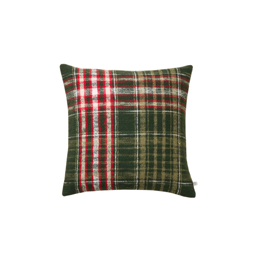 Christmas Plaid Woven Square Throw Pillow - Hearth & Hand™ with Magnolia. Link included for purchase.