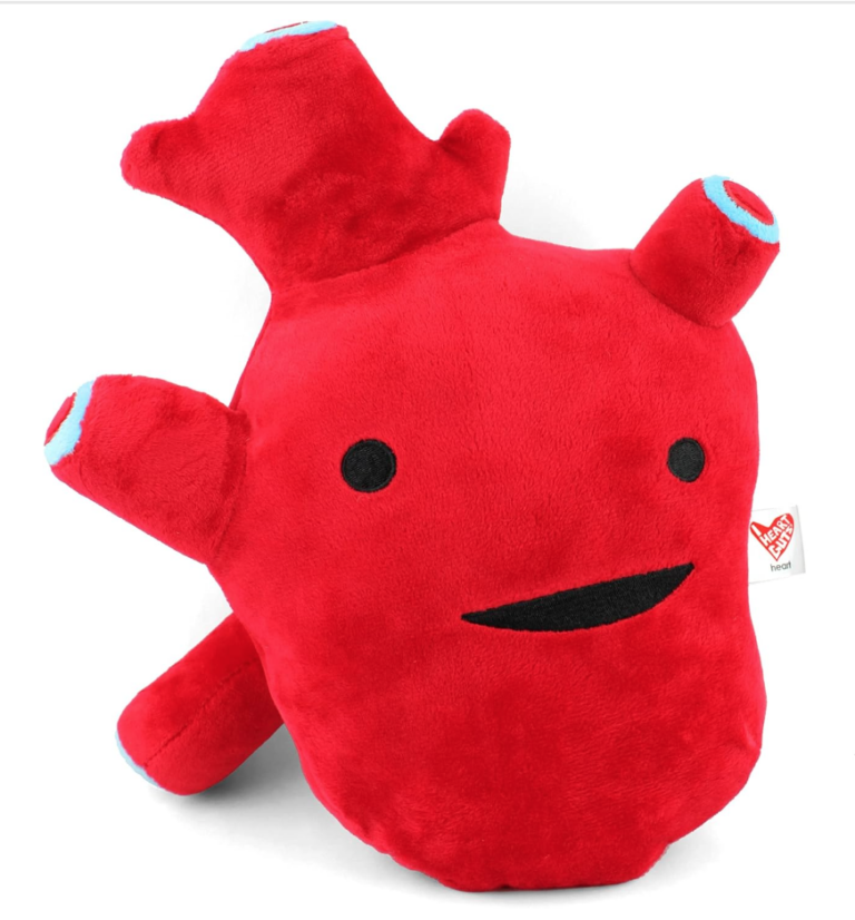 Image of red heart plushie.