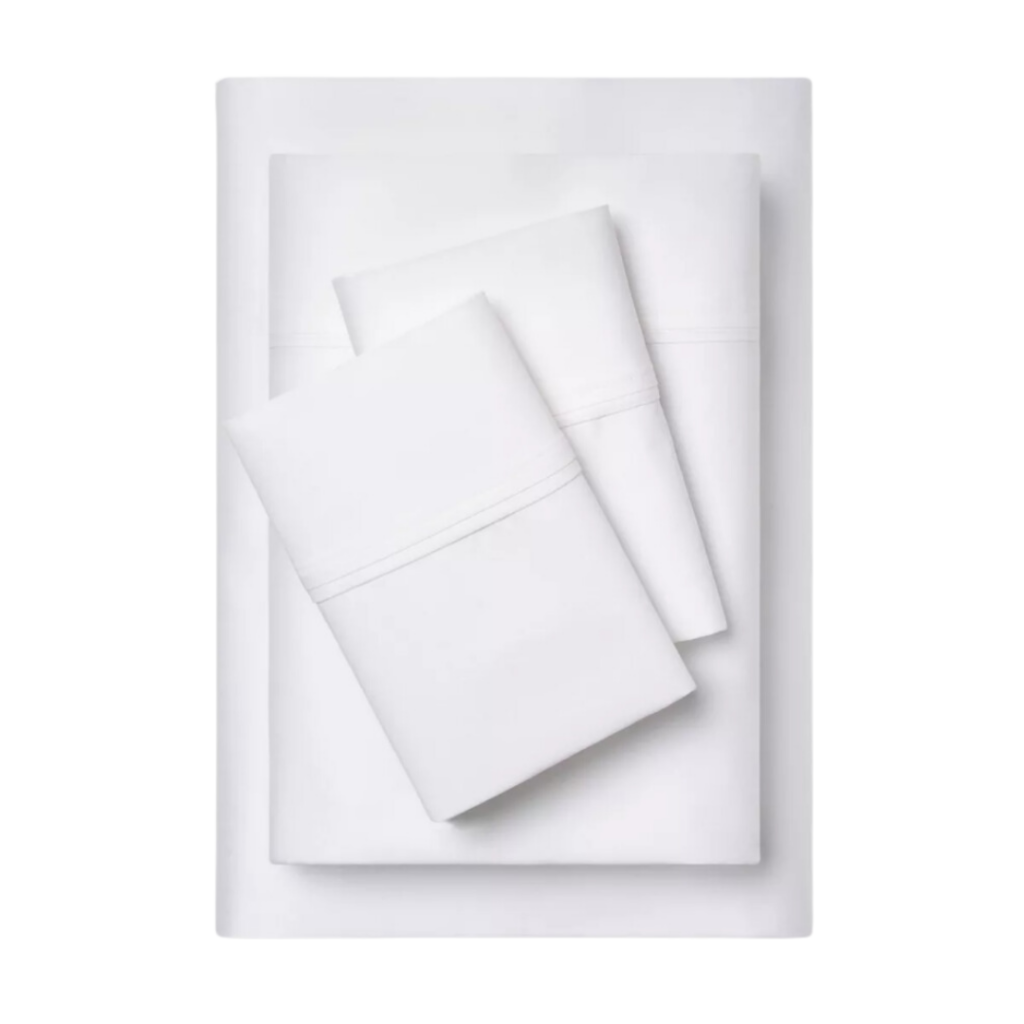 useful household items. Image of white bedsheets. 