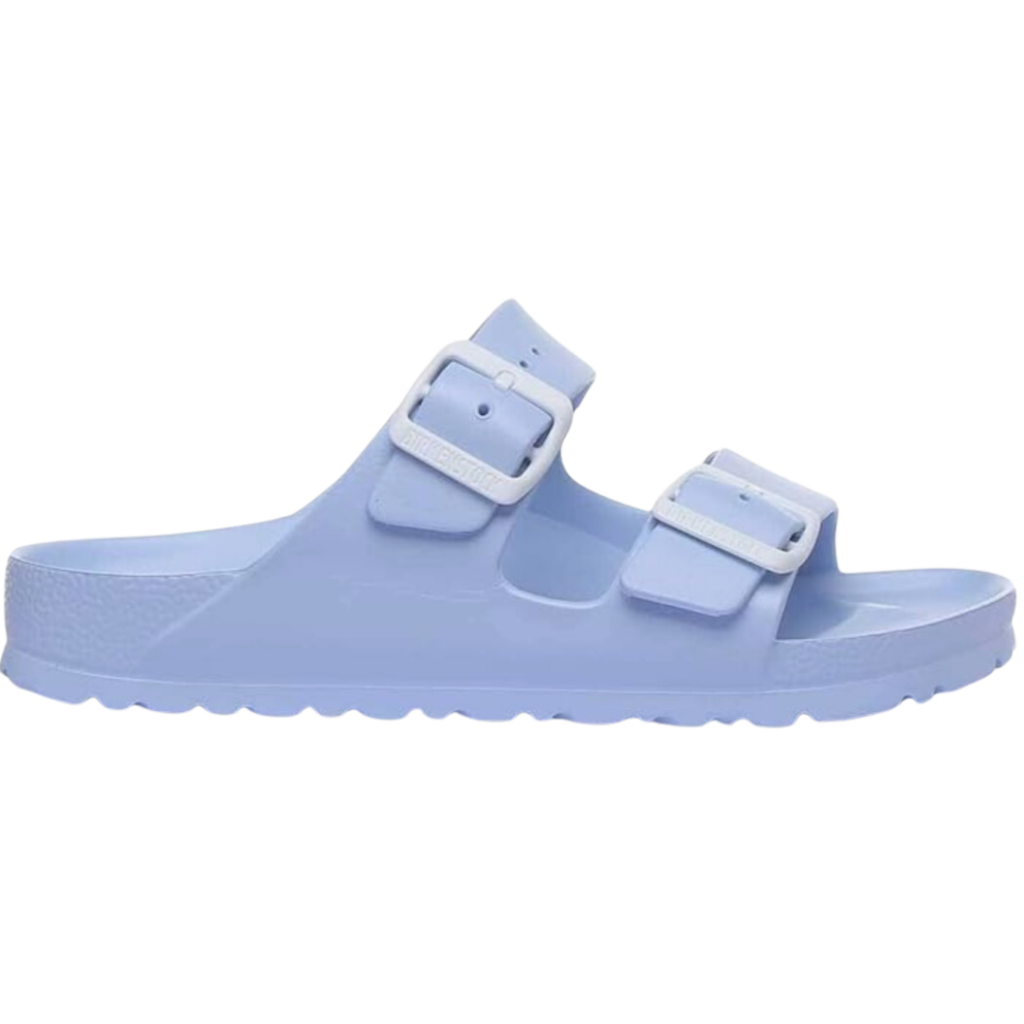 best women's sandals in periwinkle plastic Birkenstock.