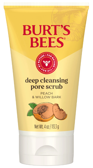 favorite face wash. Image of Burt's Bees deep cleansing pore scrub in yellow tube.